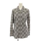 ショッピングBURBERRY バーバリー ロンドン BURBERRY LONDON 長袖 シャツ ジップアップ チェック L グレー 青 黒 /YM ■ECD001 レディース