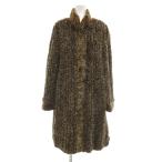 PRECIOUS produced by TOSCANA プレシャス プロデュースド バイ トスカーナ 毛皮コート ラビット 絹 シルク F ロング丈 茶 ブラウン