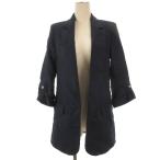 ショッピングzara ザラ ZARA リネン ジャケット ボタンレス ネイビー XS 260309E ■ECA001 レディース