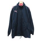  Puma спорт одежда джерси блузон жакет SS темно-синий воротник-стойка Logo принт боковой линия Zip выше средний длина 