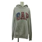  Gap GAP Parker f-ti футболка M серый длинный рукав Logo вышивка с капюшоном . обратная сторона ворсистый /GR #GY58 мужской 