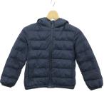 ユニクロ UNIQLO 中綿ジャケット アウター キッズ 子供服 ナイロン フード ジップアップ 120 紺 ネイビー /XZ ■GY58 キッズ