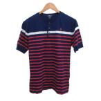 未使用品 ポロ ラルフローレン POLO RALPH LAUREN タグ付き Tシャツ 半袖 ヘンリーネック XL 青 ブルー 赤 レッド ボーダー カットソー