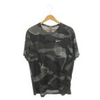 ナイキ NIKE RUNNING DRI-FIT Tシャツ カットソー 半袖 総柄 M 黒 ブラック グレー /AH30 ■ECA002 メンズ