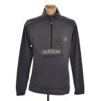  Adidas adidas джерси половина Zip вязаный с высоким воротником Logo принт XXL серый серый #ECA002 женский 