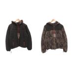 ショッピングデュベティカ 未使用品 デュベティカ DUVETICA タグ付き ダウンジャケット リバーシブル フルジップ カモフラ 50 黒 ブラック グレー /FF ■ECD002