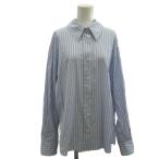 ザラ ZARA シャツ ブラウス 長袖 ストライプ リボン S 青 ブルー 白 ホワイト /XZ ■ECD001 レディース