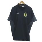  Under Armor UNDER ARMOUR джерси tops спортивная одежда XL темно-синий темно-синий короткий рукав воротник-стойка половина Zip тянуть over 