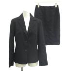  Indivi INDIVI формальный шерсть жакет 38 юбка 36 чёрный черный выполненный в строгом стиле цвет длинный рукав узкая юбка /NP #ECC002