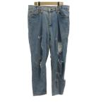  Levi's premium Levis PReMIUM Denim брюки джинсы конический повреждение обработка W32 L32 синий голубой /XZ #ECA003 мужской 