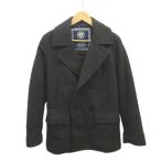  American Eagle AMERICAN EAGLE бушлат шерсть XS темно-серый с хлопком одноцветный двойной breast длинный рукав /GR #ECA003 мужской 
