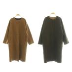 ショッピングハミルトン アイボリーコート ivory court ハミルトンラムウール ノーカラーコート リバーシブル アウター M キャメル /DF ■ECA003 レディース