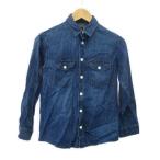  Lee LEE Denim Denim рубашка 150 синий голубой длинный рукав постоянный цвет заслонка карман /KT #ECA003 Kids 