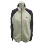  не использовался товар Puma PUMA спортивная куртка джерси длинный рукав с высоким воротником Zip выше Logo S белый белый темно-синий темно-синий /XZ #ECB002