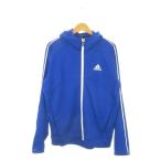  Adidas adidas CLIMA365 Parker обратная сторона шерсть спортивная одежда O синий голубой Zip выше с капюшоном . длинный рукав боковой линия /MN17 #ECD003