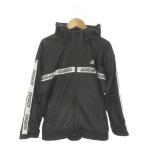  Adidas adidas ветровка спортивная одежда для мальчика 150 чёрный черный с капюшоном . Logo лента длинный рукав /AO12 #ECA004 Kids 