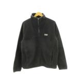 L e рубин nL.L.BEAN флис жакет тянуть over половина Zip верхняя одежда SM-REG чёрный черный воротник-стойка длинный рукав 