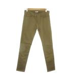 L ELLE брюки обтягивающий 38 чай Brown одноцветный длинные брюки тонкий Fit /AH2 #ECC004 женский 