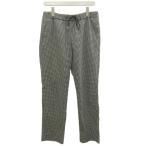 B&amp;Y United Arrows BEAUTY&amp;YOUTH красота &amp; Youth брюки шерсть L чёрный черный белый белый тысяч птица .. рисунок draw -тактный кольцо 