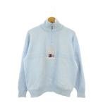  Munsingwear одежда MUNSINGWEAR Grand Slam вязаный жакет тянуть over Golf M синий голубой длинный рукав половина Zip воротник-стойка 