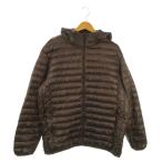  Uniqlo UNIQLO пуховик верхняя одежда XL чай Brown с капюшоном . стеганое полотно длинный рукав /AO12 #ECD004 мужской 