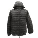  Uniqlo UNIQLO пуховик верхняя одежда средний длина L чёрный черный с капюшоном ./SM8 #ECA005 мужской 
