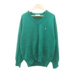  Munsingwear одежда MUNSINGWEAR Golf вязаный свитер длинный рукав кашемир L зеленый V шея Logo вышивка /SY8 #ECA005 мужской 