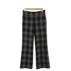  Vicky VICKY COUTURE брюки шерсть . flair Silhouette 0 чёрный черный фиолетовый лиловый в клетку длинные брюки /AH22 #ECA005