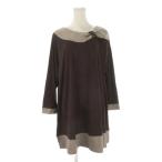  не использовался товар Smile Land SMILE LAND туника 5LC чай Brown одноцветный раунд шея 7 минут рукав /CK36 #ECB005 женский 