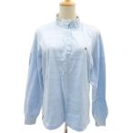  Munsingwear одежда MUNSINGWEAR Golf одежда рубашка L голубой воротник-стойка длинный рукав половина кнопка /YS23 #ECD005 женский 