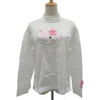  Munsingwear одежда MUNSINGWEAR Golf одежда рубашка L белый белый с высоким воротником длинный рукав Logo принт /YS47 #ECD005 женский 