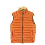  Eddie Bauer EDDIE BAUER DOWN жилет верхняя одежда S orange воротник-стойка Zip выше Logo вышивка 001-9610