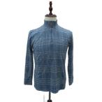  paul (pole) Stuart PAUL STUART SPORT одежда для гольфа cut and sewn M синий голубой чёрный черный в клетку половина Zip длинный рукав мужской 