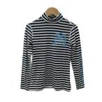  Pearly Gates Golf одежда нижнее бельё cut and sewn 0 чёрный черный белый белый окантовка рисунок с высоким воротником длинный рукав принт женский 