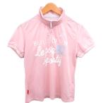  Le Coq s Porte .fle coq sportif Golf одежда половина Zip рубашка Logo вышивка Британия знак принт короткий рукав L розовый /TT