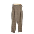  Zara Basic ZARA BASIC collection брюки XS чай Brown в клетку высокий талия конический /AO30 #GY70 женский 