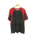  Nike NIKE PERFORMANCE cut and sewn сетка спортивная одежда XL чёрный черный красный красный раунд шея короткий рукав Logo переключатель /MN35