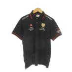  Le Coq s Porte .fle coq sportif GOLF COLLECTION рубашка-поло Golf олень. .LL чёрный черный Logo вышивка короткий рукав /CK4 #ECB006 мужской 