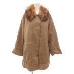 ヒロココシノ HIROKO KOSHINO 美品 ファーコート 11 茶 ブラウン シルバーフォックスファー ミドル丈 /SJ ■GY75 レディース