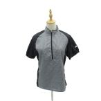  Adidas adidas Golf одежда рубашка L чёрный черный половина Zip короткий рукав серебристый жевательная резинка в клетку /SM22 #ECC007 женский 