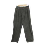 lidomLIDNM two tuck Denim широкий брюки L серый чёрный черный одноцветный полный length /CK6 #GY70 мужской 