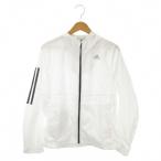  Adidas adidas ветровка жакет спортивная одежда L белый белый с капюшоном . полный Zip длинный рукав Logo /MN22 #ECA008