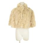 未使用品 ビッキー VICKY COUTURE ファーケープ ボレロ ジャケット 上着 2 ライトベージュ ショート丈 ラビットファー 毛皮 /CK24