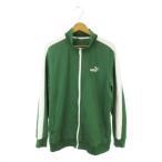  Puma PUMA спортивная куртка спортивная одежда зеленый зеленый Logo вышивка воротник-стойка длинный рукав Zip выше /MN27 #GY08 мужской 