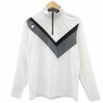  Descente DESCENTE одежда для гольфа cut and sewn M "теплый" белый половина Zip длинный рукав /HO30 #ECD008 мужской 