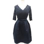  платье laboDRESS LAB вечернее платье One-piece S темно-синий темно-синий гонки переключатель V шея 7 минут рукав колено длина /HO1 #GY75 женский 