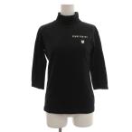  Pearly Gates PEARLY GATES с высоким воротником cut and sewn Golf одежда tops 0 чёрный черный Logo принт 7 минут рукав /NX #ECD009