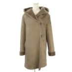 simplisite.SIMPLICITE искусственный мутон пальто чай Brown с капюшоном . длинный рукав обратная сторона мех /AO2 #ECA009 женский 