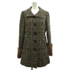  Manics manics твид style пальто пальто с мехом мех рукав кролик круг воротник твид рисунок 2 чай Brown бежевый /SH #ECA009
