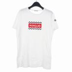 ショッピングmoncler モンクレール MONCLER Tシャツ カットソー 半袖 プリント ロゴ クルーネック S ホワイト 白 D20918037250 国内正規 メンズ